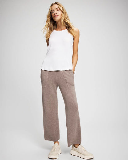 HEATHER FAWN Premier Knit Sweater Wide Leg Pant