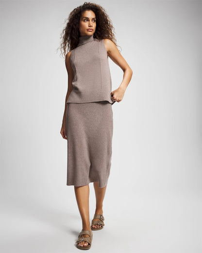 HEATHER FAWN Premier Knit Sweater Midi Skirt