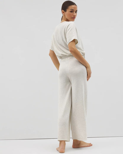 HEATHER CRYSTAL Sweater Wide-Leg Crop Pant