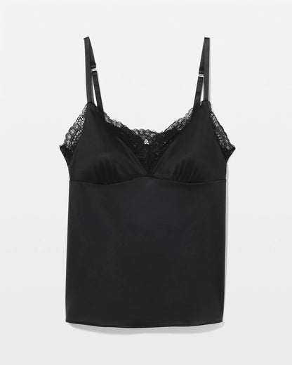 BLACK Lace-Trim Pajama Cami