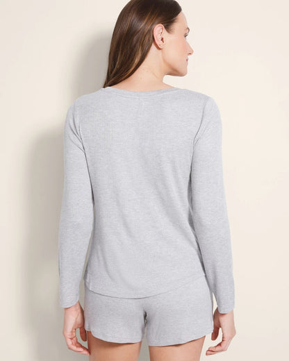 HEATHER OPAL GRAY Long-Sleeve Pajama Henley
