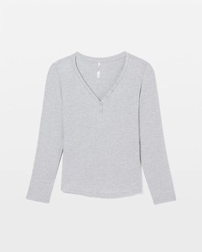 HEATHER OPAL GRAY Long-Sleeve Pajama Henley