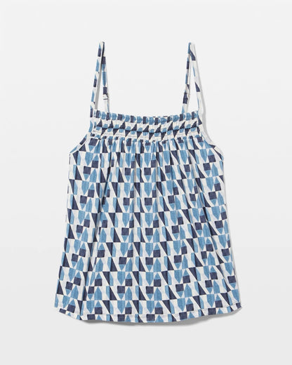 PRISM GEO MID NAVY Smocked Pajama Cami