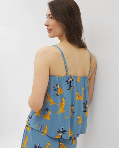 FELINE FUN BLUE HEAVEN Smocked Pajama Cami