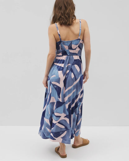 TROPICAL BREEZE GRAND SKY Soft Jersey Paradiso Midi Bra Dress