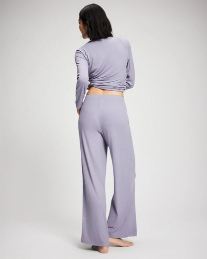 LAVENDER CLOUD Pointelle Wide Leg Pajama Pant