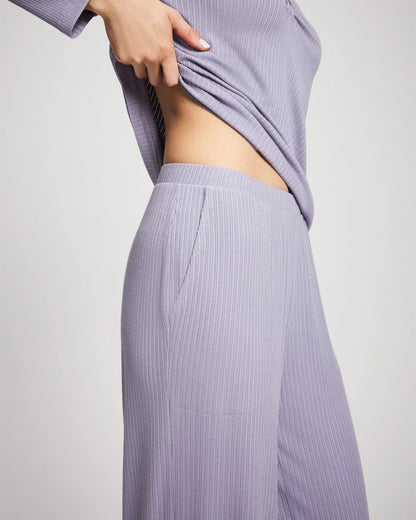 LAVENDER CLOUD Pointelle Wide Leg Pajama Pant
