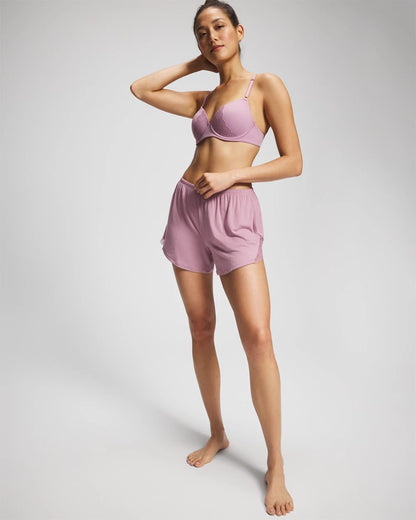LILAC WINE Lace Trim Pajama Short