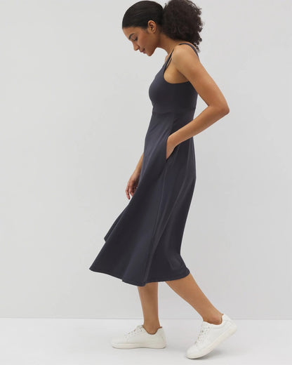 POLAR NIGHT Lounge Square Neck Midi Dress