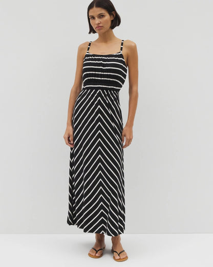 FUNDAMENTAL BLACK COCO Soft Jersey Paradiso Midi Bra Dress