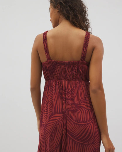 PEACEFUL PALMS MID VELVET Cabana Midi Bra Dress