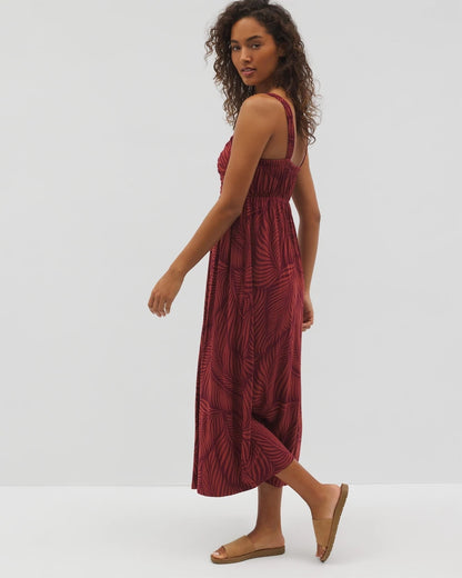 PEACEFUL PALMS MID VELVET Cabana Midi Bra Dress