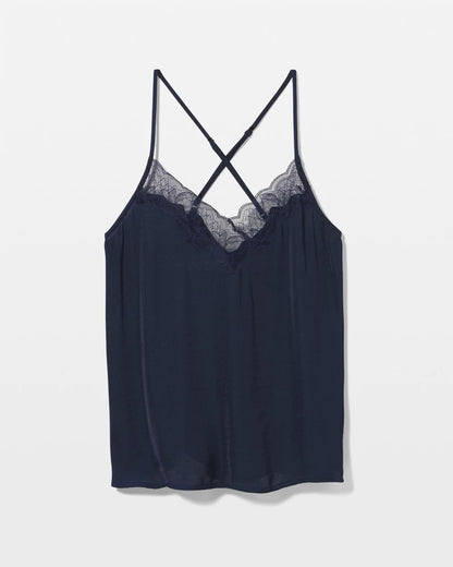 NIGHTFALL NAVY Lace Trim Pajama Cami