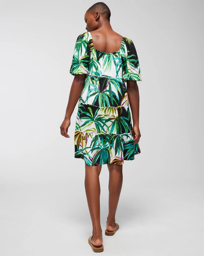 BUNGALOW PALMS COCONUT Tiered Short Bra Dress