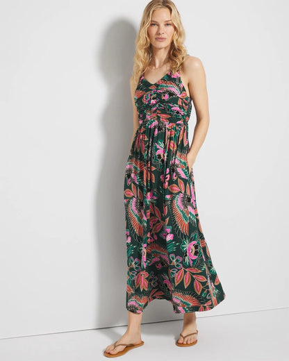PARROT-ISE LUSH EMERALD Midi Bra Dress