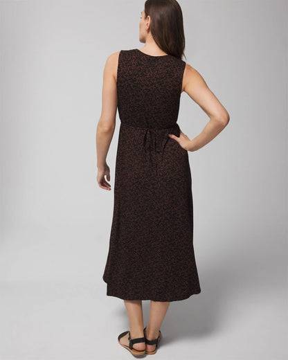 FLEETING FORMS DOLCE VIDA Tie Back Midi Dress
