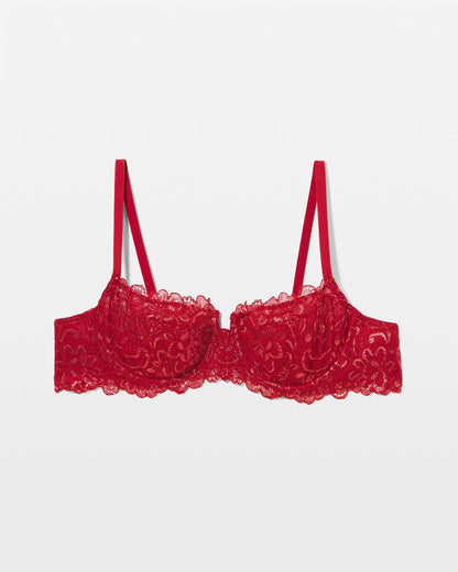 PAINT THE TOWN RED LUREX Soma Unlined Lace Balconette Bra