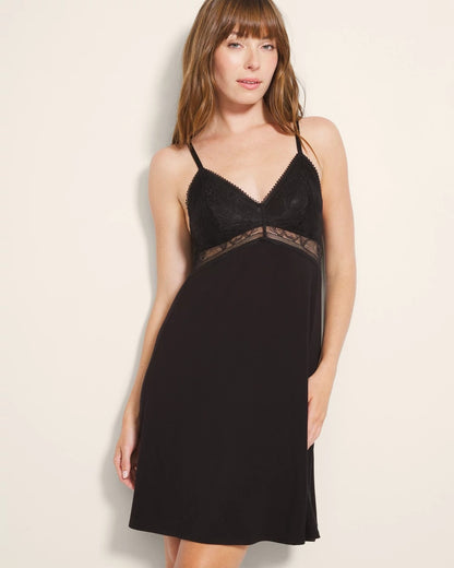 BLACK Soft Support Lace Chemise