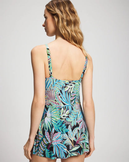BLACK MULTI Bleu Rod Cloud Forest Swim Dress