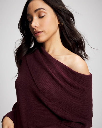 MERLOT Premier Knit off the Shoulder Sweater