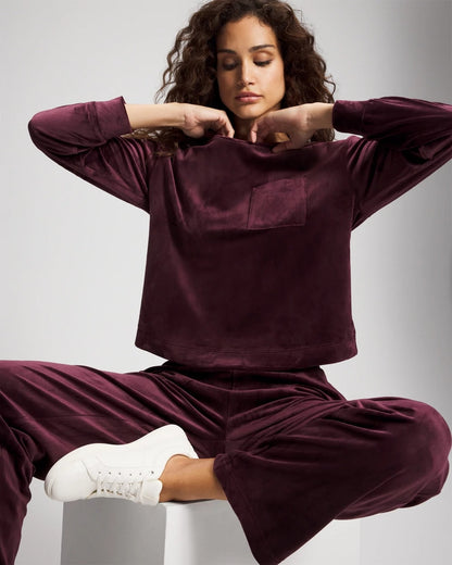 MERLOT Velour Crewneck Sweatshirt
