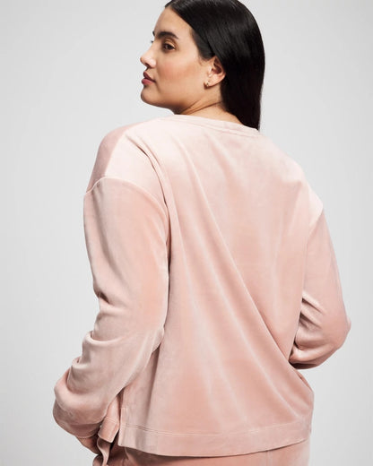 ADOBE ROSE Velour Crewneck Sweatshirt
