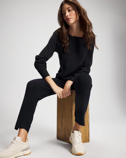 MIDNIGHT SKIES Shimmer Cable Knit Sweater