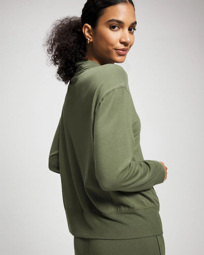 DARK SAGE Ultrasoft Fleece Relaxed Funnel Neck Sweatshirt