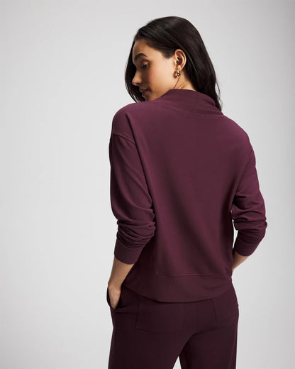 MERLOT Ultrasoft Fleece Relaxed Funnel Neck Sweatshirt