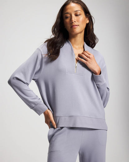 PERFECT SKY Ultrasoft Fleece Quarter Zip Sweatshirt