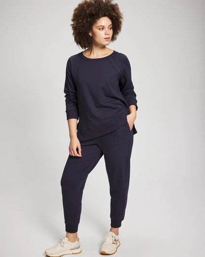 DEEP INDIGO Essential Terry Crewneck Sweatshirt