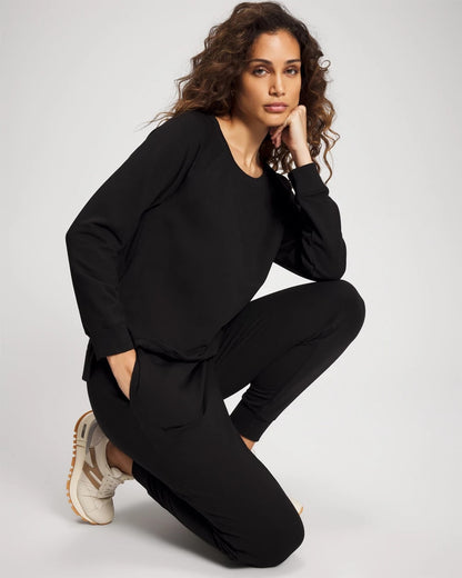 BLACK Essential Terry Crewneck Sweatshirt