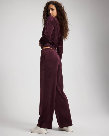 MERLOT Velour Straight Leg Pants