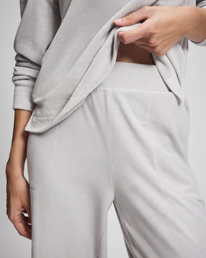 VAPOR GRAY Velour Straight Leg Pants