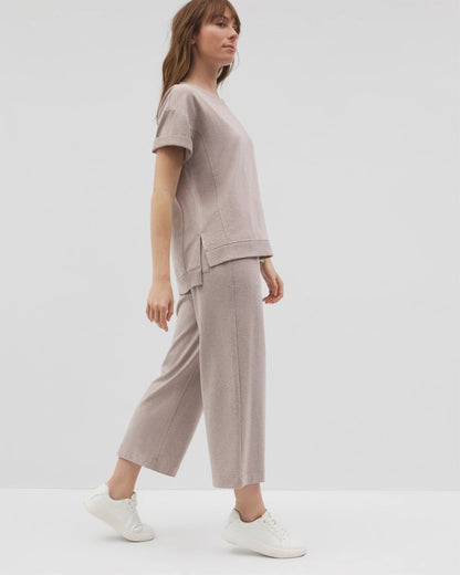 HEATHER MINK Wide Leg Crop Pant