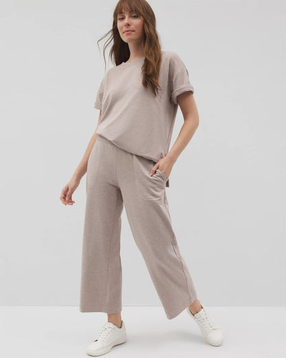 HEATHER MINK Wide Leg Crop Pant