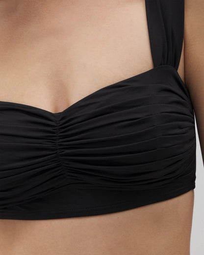BLACK Soma Swim Ruched Bikini Top