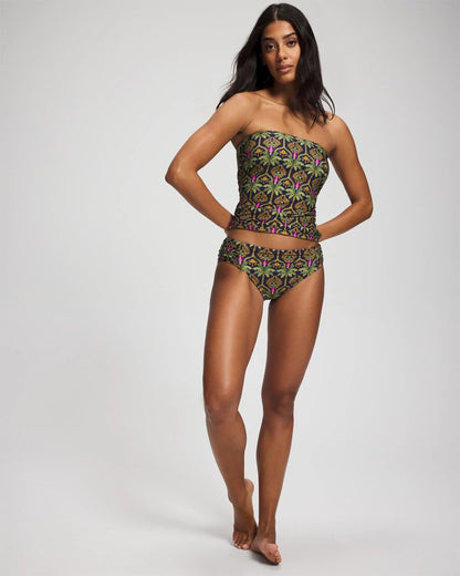 PALMY PATTERNS NAVY Bandeau Tankini Top