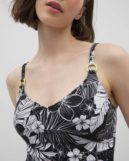BLACK Scoop Neck Tankini