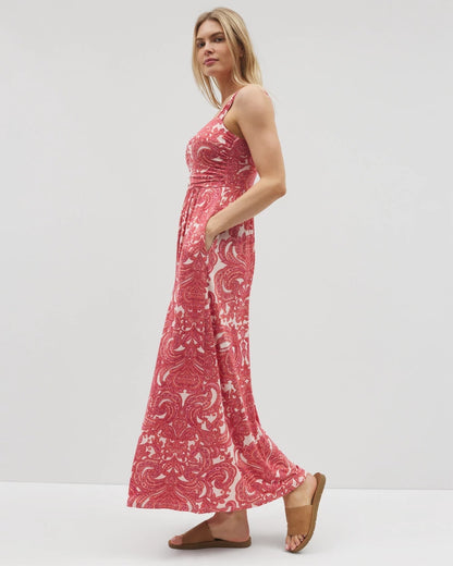 SHOW OFF PAISLEY PEACH Bahia Maxi Bra Dress