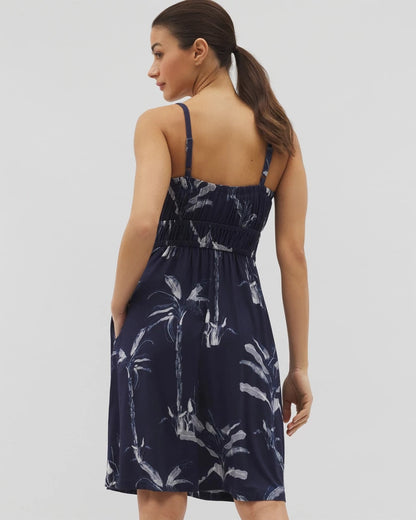 PALM TOILE NIGHTFALL NAVY Paradiso Short Bra Dress