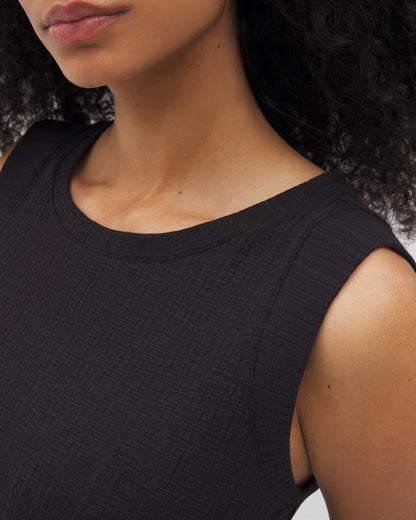 BLACK Rib Lounge Short Dress