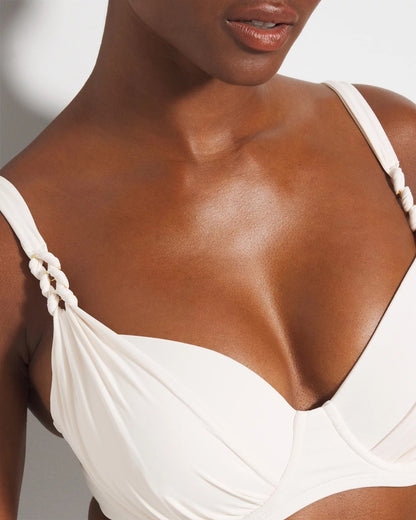COCONUT WATER Ring Master Draped Underwire Swim Top
