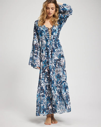 MULTI Turning Tides Keep It Moving Chiffon Dress