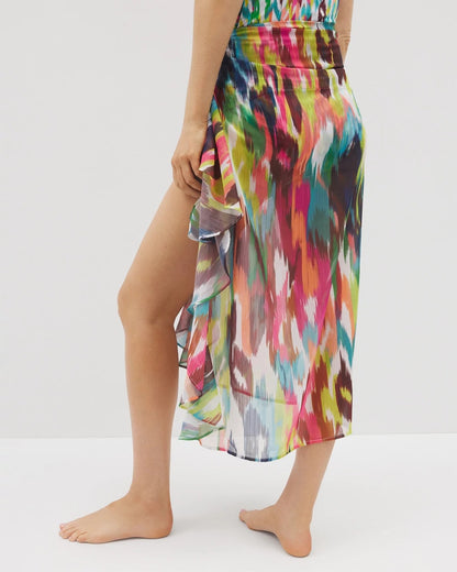 MULTI Keep It Moving Chiffon Ruffle Sarong