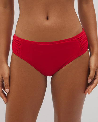 BARBADOS CHERRY Ruched Bikini Bottoms