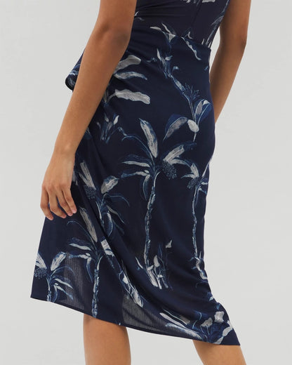 PALM TOILE NIGHTFALL NAVY Rayon Crepe Pareo