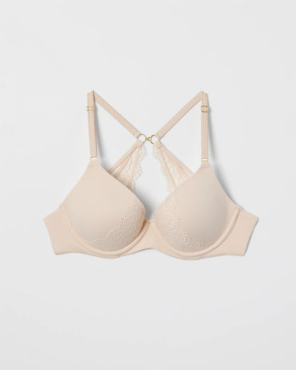 PALE SAND Perfect Coverage Convertible Bra with Lace back