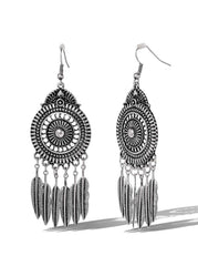 Antique Feather Drop Earrings - Jessica Simpson Outlet