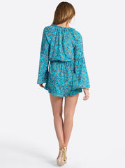 Aurelia Romper in Tile Blue Acrylic Ditsy - Jessica Simpson Discount